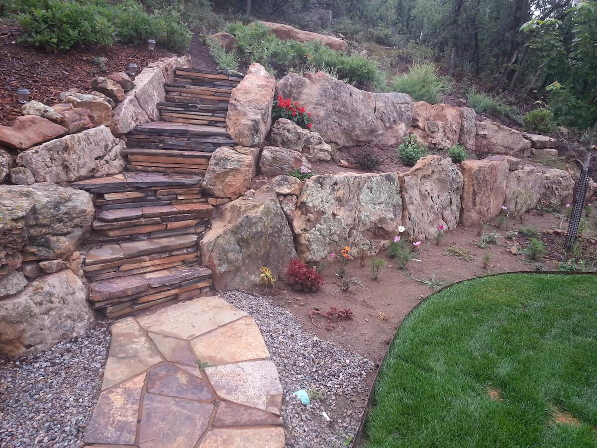 Rock Landscaping Stairway Design